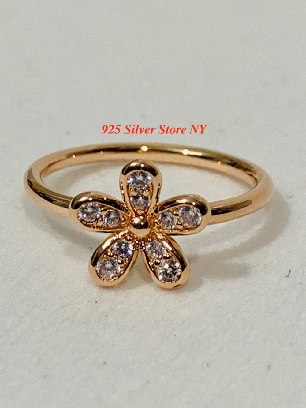 NEW Authentic Pandora Rose Gold Ring Dazzling Daisy Rose Gold Ring 180932CZ